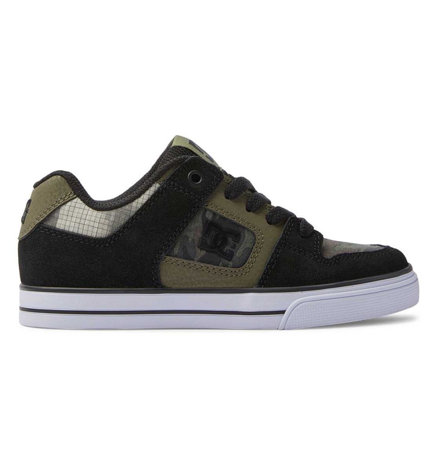 Enfants DC Shoes Baskets | Chaussures Pures Pour Enfants Camouflage Olive