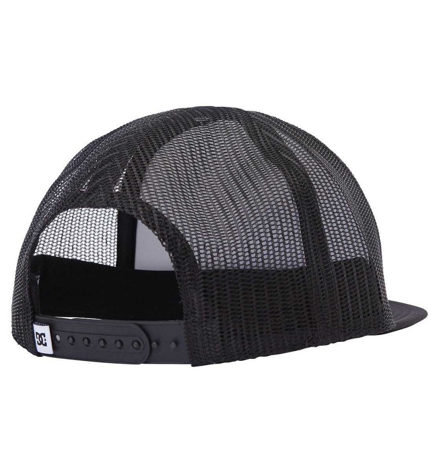 Hommes DC Shoes Chapeaux Et Bonnets | Casquette De Camionneur De Station-Service Pour Hommes Blanc Noir