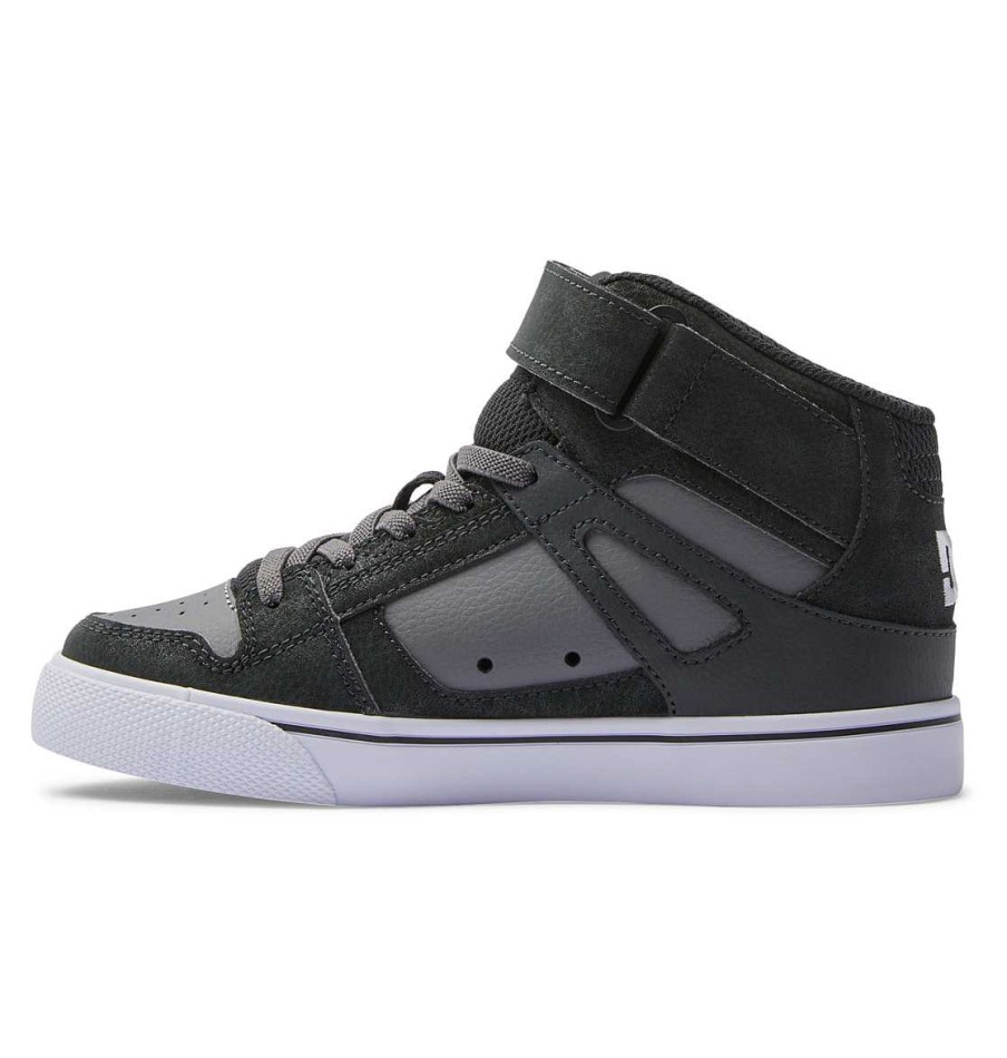 Enfants DC Shoes Baskets | Chaussures Montantes En Dentelle Pure A Haute Elasticite Pour Enfants Anthracite/Noir