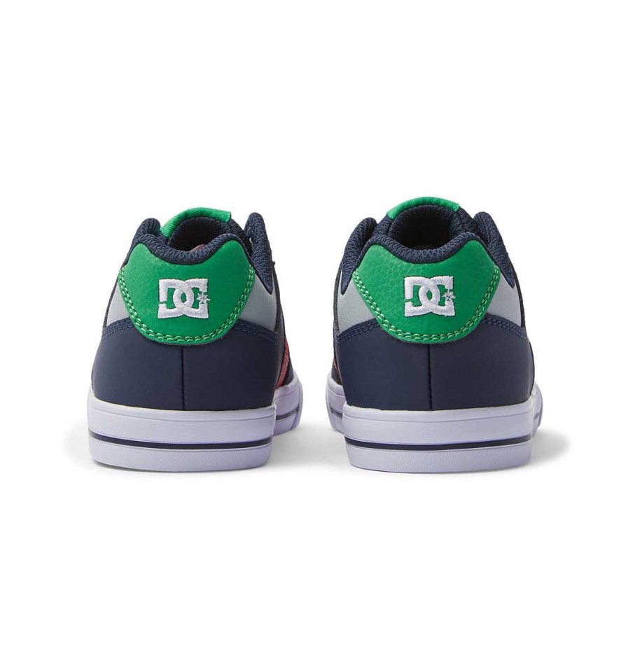 Enfants DC Shoes Baskets | Chaussures A Lacets Elastiques Pures Pour Enfants Pour Garcons Gris Chine/Marine