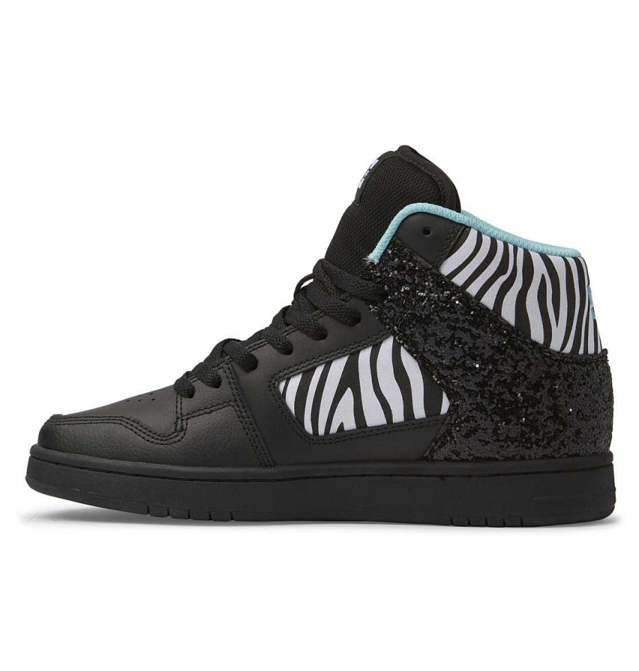 Femmes DC Shoes Baskets | Chaussures Montantes Manteca 4 Hi Pour Femmes Zebre Blanc/Noir