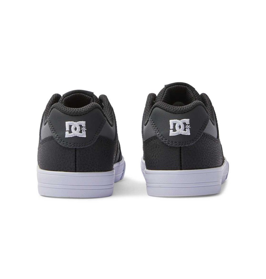 Enfants DC Shoes Baskets | Chaussures A Lacets Elastiques Pures Pour Enfants Pour Garcons Anthracite/Noir