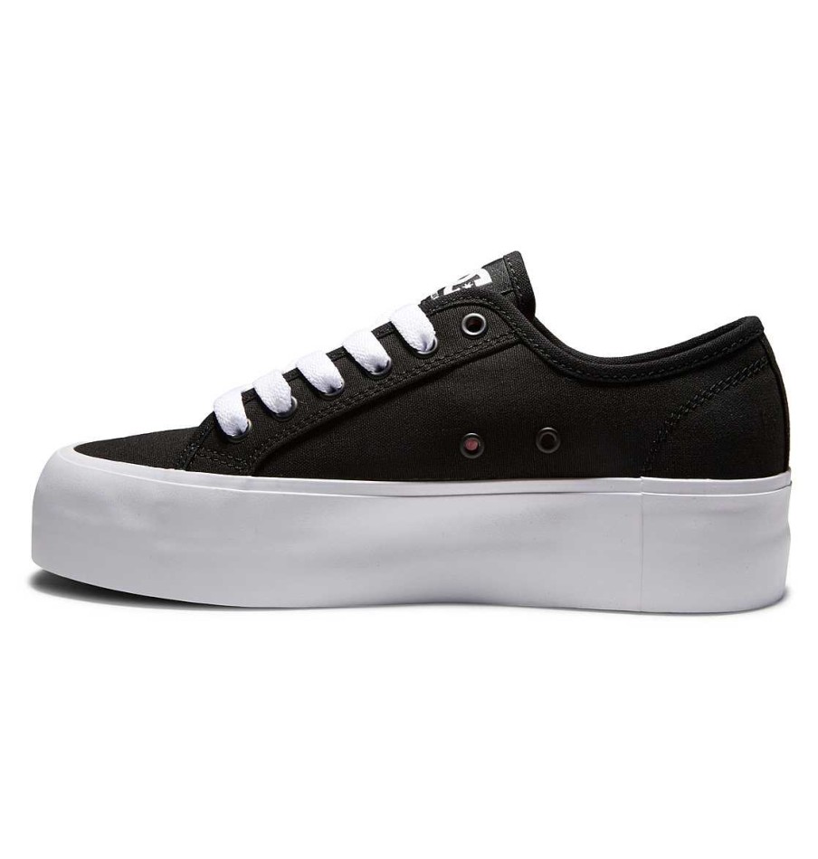 Femmes DC Shoes Baskets | Chaussures A Plateforme Manuelles Pour Femmes Noir Blanc