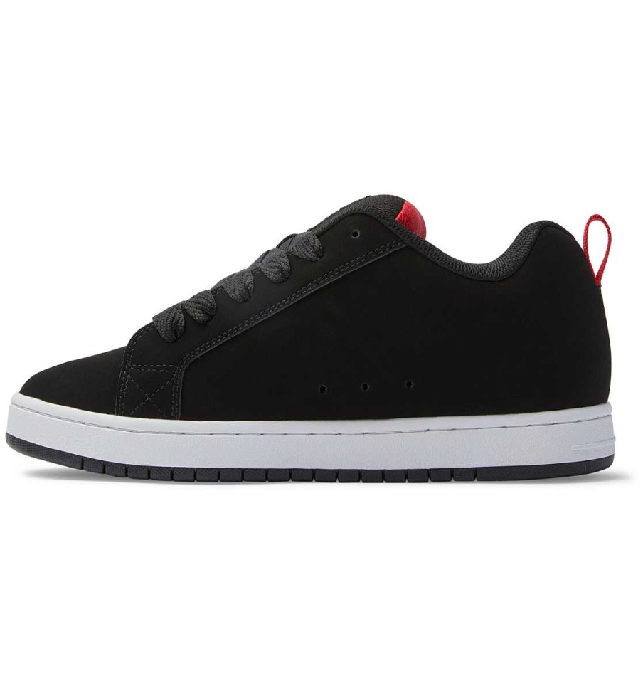 Hommes DC Shoes Baskets | Chaussures Court Graffik Pour Hommes Noir/Blanc/Rouge