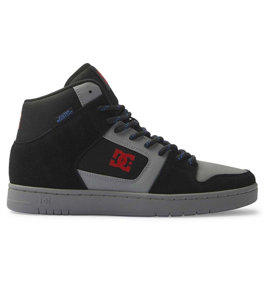 Hommes DC Shoes Bottes D'Hiver | Chaussures Montantes Manteca 4 Hi Wr Pour Hommes Noir/Gris/Rouge