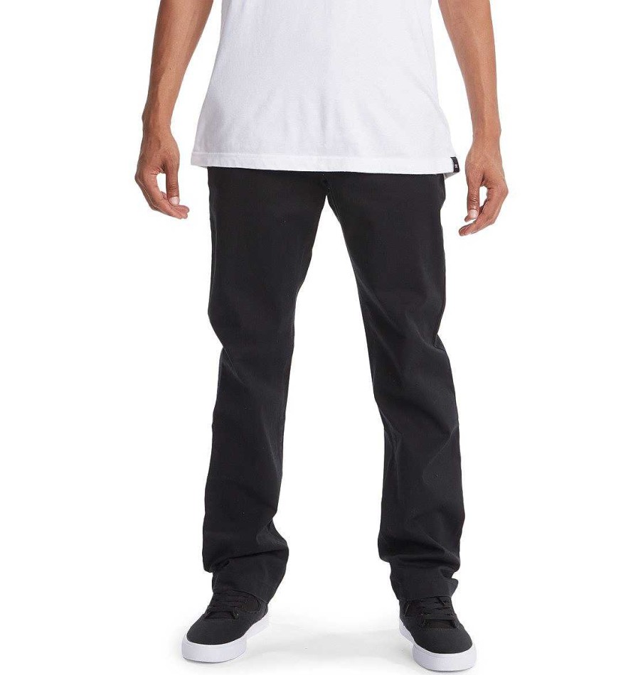 Hommes DC Shoes Pantalons Et Shorts | Pantalon Chino De Travail Pour Hommes Noir