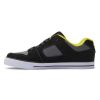 Enfants DC Shoes Baskets | Chaussures A Lacets Elastiques Pures Pour Enfants Pour Garcons Noir/Vert Citron