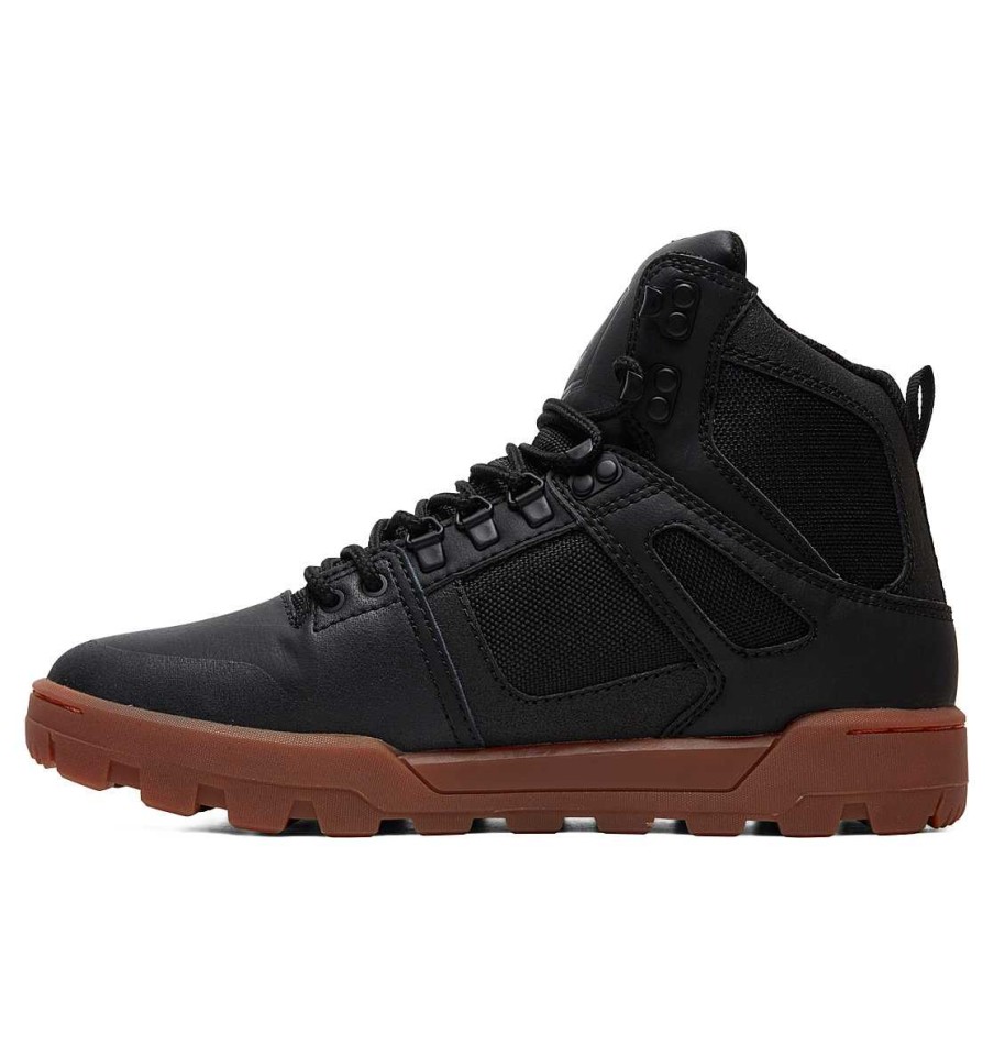 Hommes DC Shoes Bottes D'Hiver | Bottes D'Hiver Montantes Pure Resistantes A L'Eau Pour Hommes Noir/Gomme