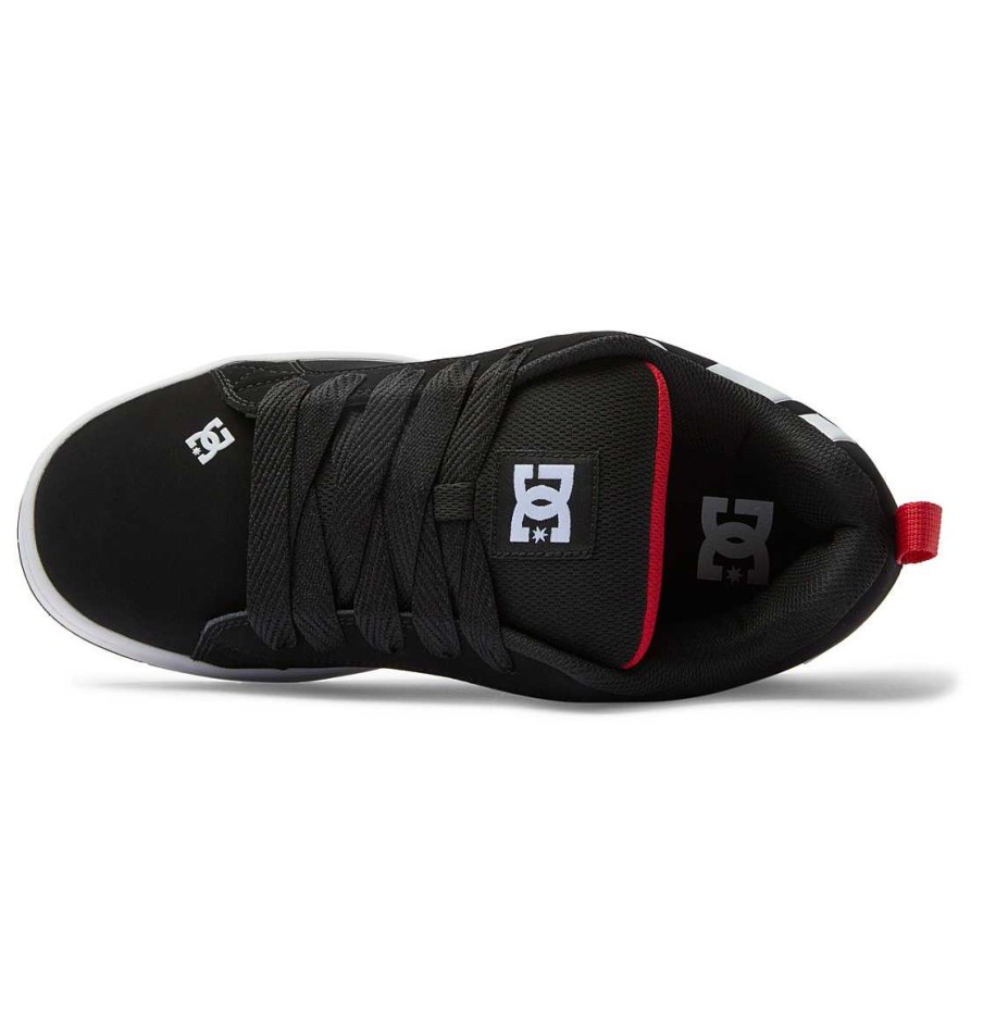 Hommes DC Shoes Baskets | Chaussures Court Graffik Pour Hommes Noir/Blanc/Rouge