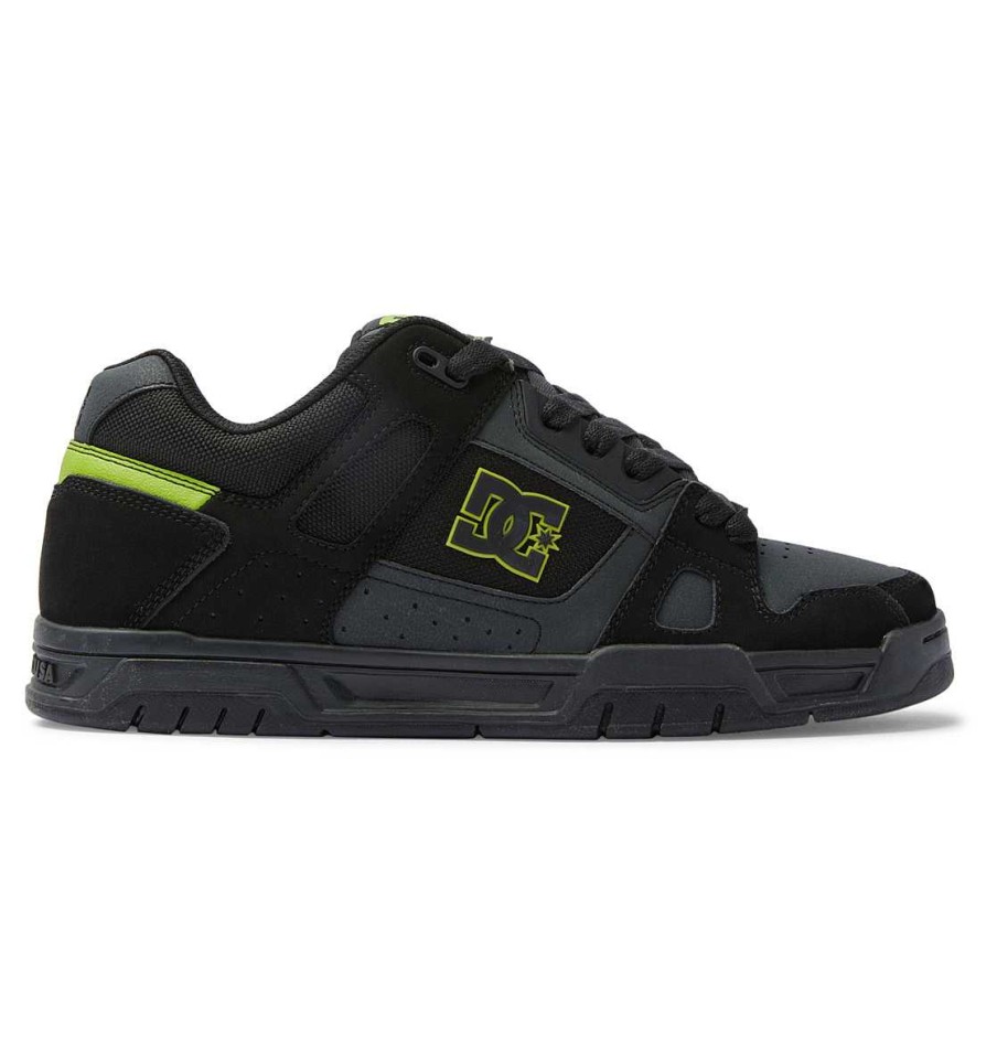 Hommes DC Shoes Baskets | Chaussures De Cerf Pour Hommes Noir/Vert Citron