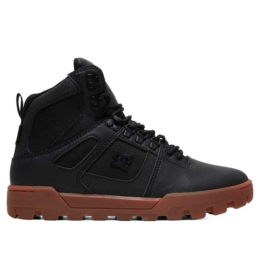 Hommes DC Shoes Bottes D'Hiver | Bottes D'Hiver Montantes Pure Resistantes A L'Eau Pour Hommes Noir/Gomme