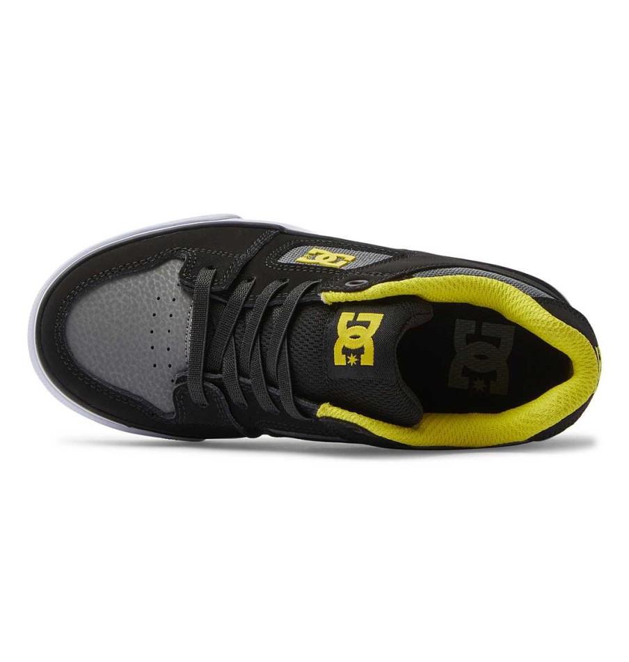 Enfants DC Shoes Baskets | Chaussures A Lacets Elastiques Pures Pour Enfants Pour Garcons Noir/Vert Citron