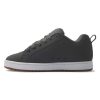 Hommes DC Shoes Baskets | Chaussures Court Graffik Pour Hommes Gris Fonce/Blanc