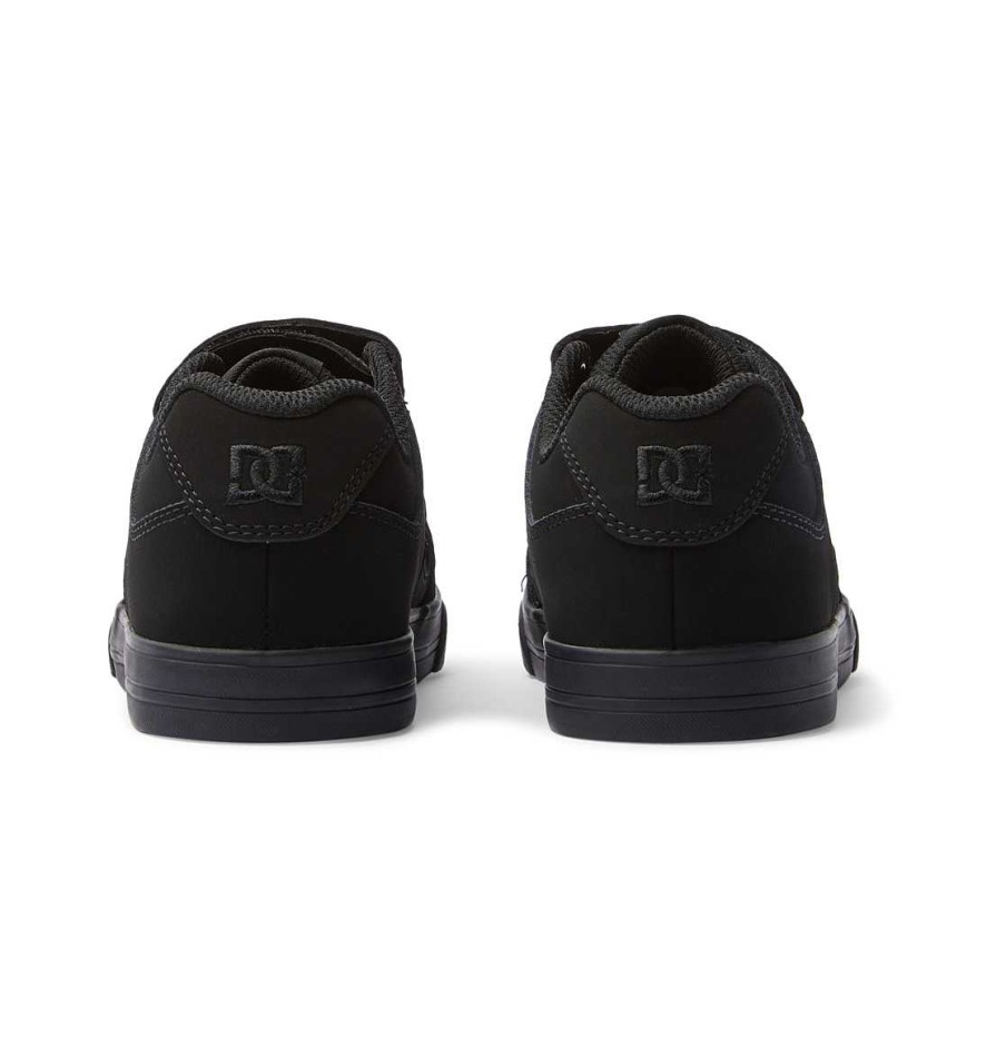 Enfants DC Shoes Baskets | Chaussures Pure Velcro Pour Garcon Noir/Noir/Noir