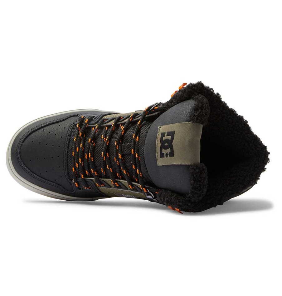 Hommes DC Shoes Bottes D'Hiver | Chaussures D'Hiver Montantes Pures Pour Hommes Imprime Noir/Vert