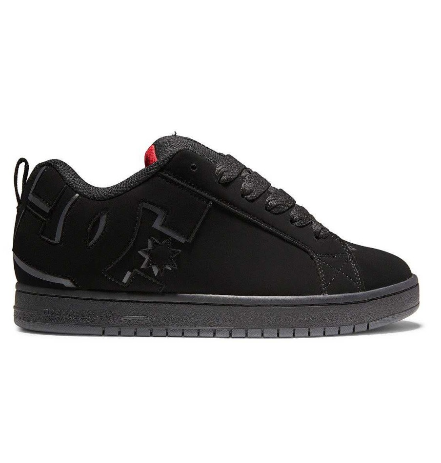 Hommes DC Shoes Essentiel | Chaussures Court Graffik Pour Hommes Noir Rouge