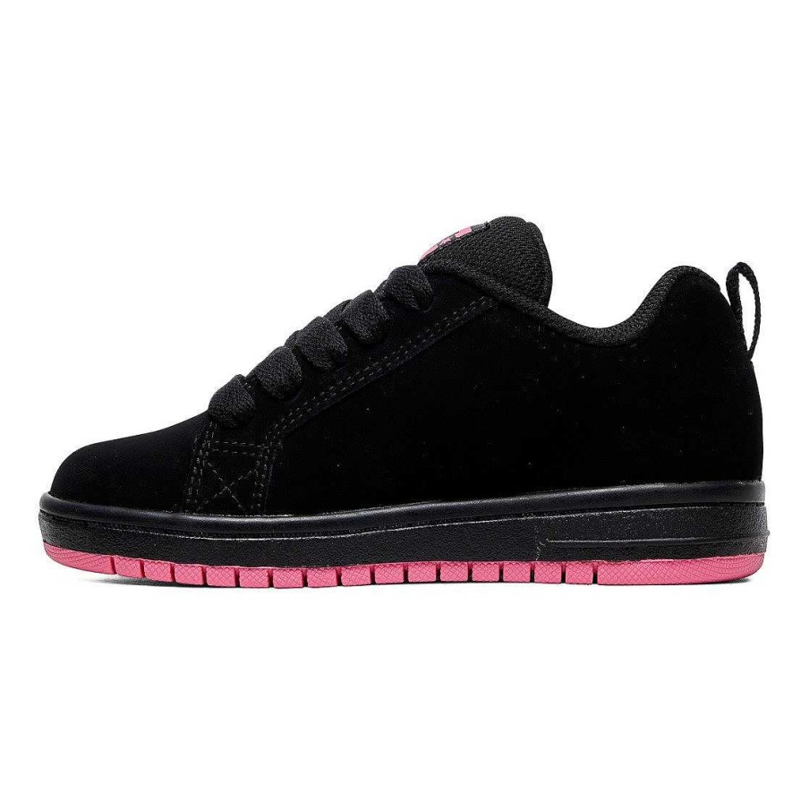 Enfants DC Shoes Baskets | Chaussures Court Graffik Pour Enfants Noir/Rose