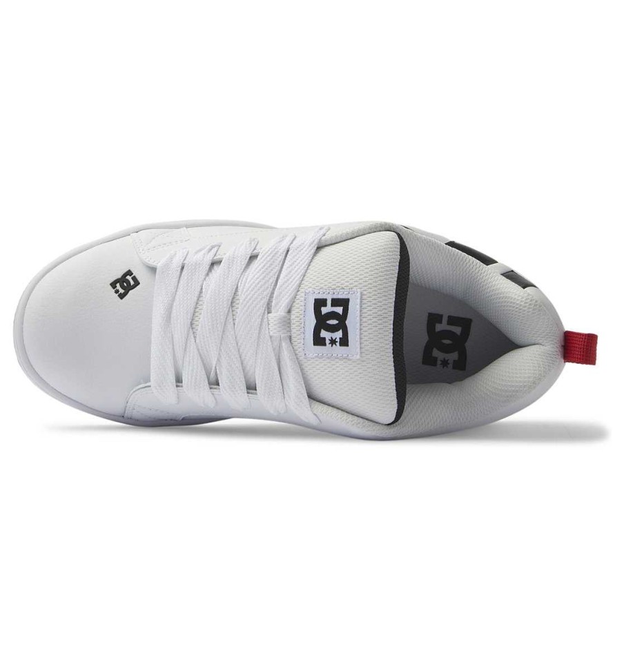 Hommes DC Shoes Baskets | Chaussures Court Graffik Pour Hommes Blanc/Noir/Noir