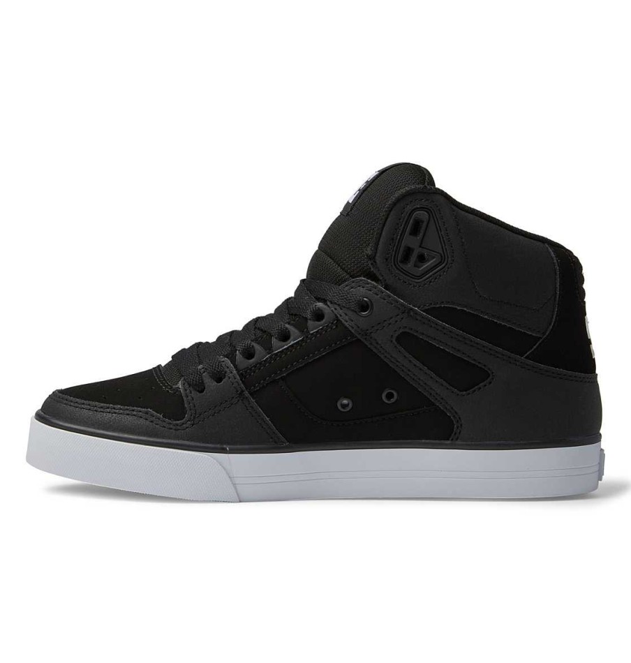 Hommes DC Shoes Essentiel | Chaussures Montantes Pures Pour Hommes Noir/Noir/Blanc