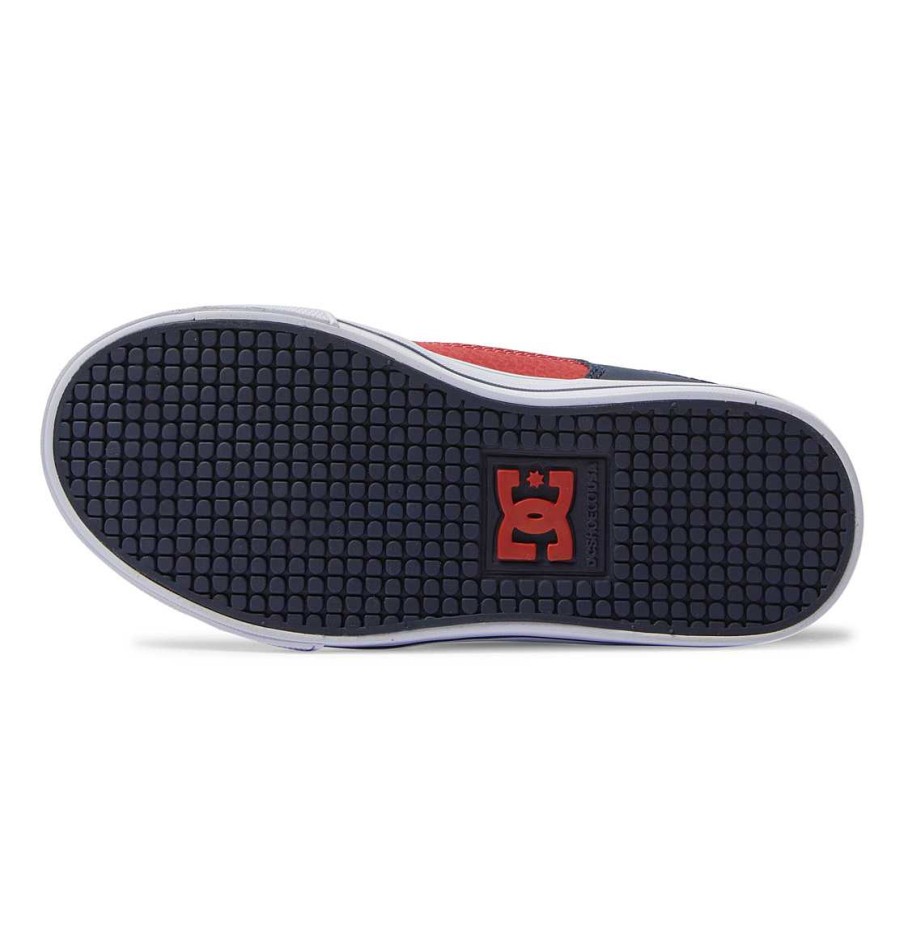 Enfants DC Shoes Baskets | Chaussures A Lacets Elastiques Pures Pour Enfants Pour Garcons Gris Chine/Marine