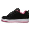 Enfants DC Shoes Baskets | Chaussures Court Graffik Pour Enfants Pochoir Noir/Rose