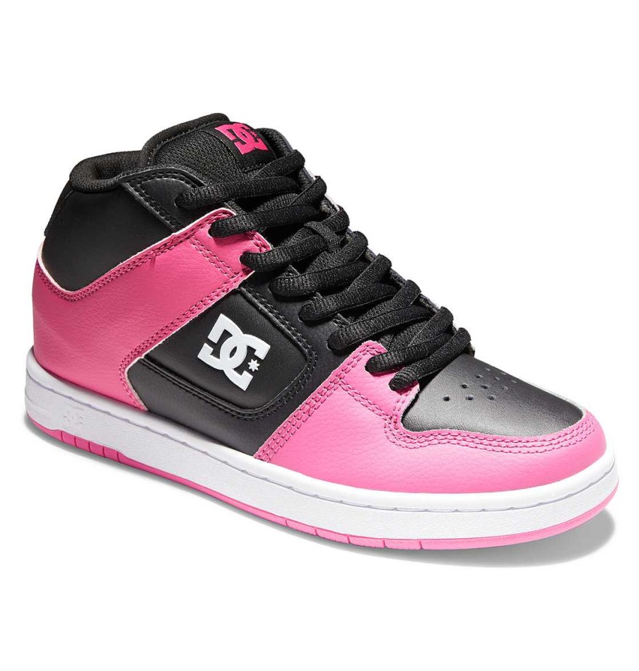 Femmes DC Shoes Baskets | Chaussures Mi-Hautes Manteca 4 Mid Pour Femmes Noir/Rose