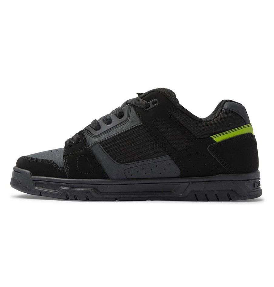 Hommes DC Shoes Baskets | Chaussures De Cerf Pour Hommes Noir/Vert Citron