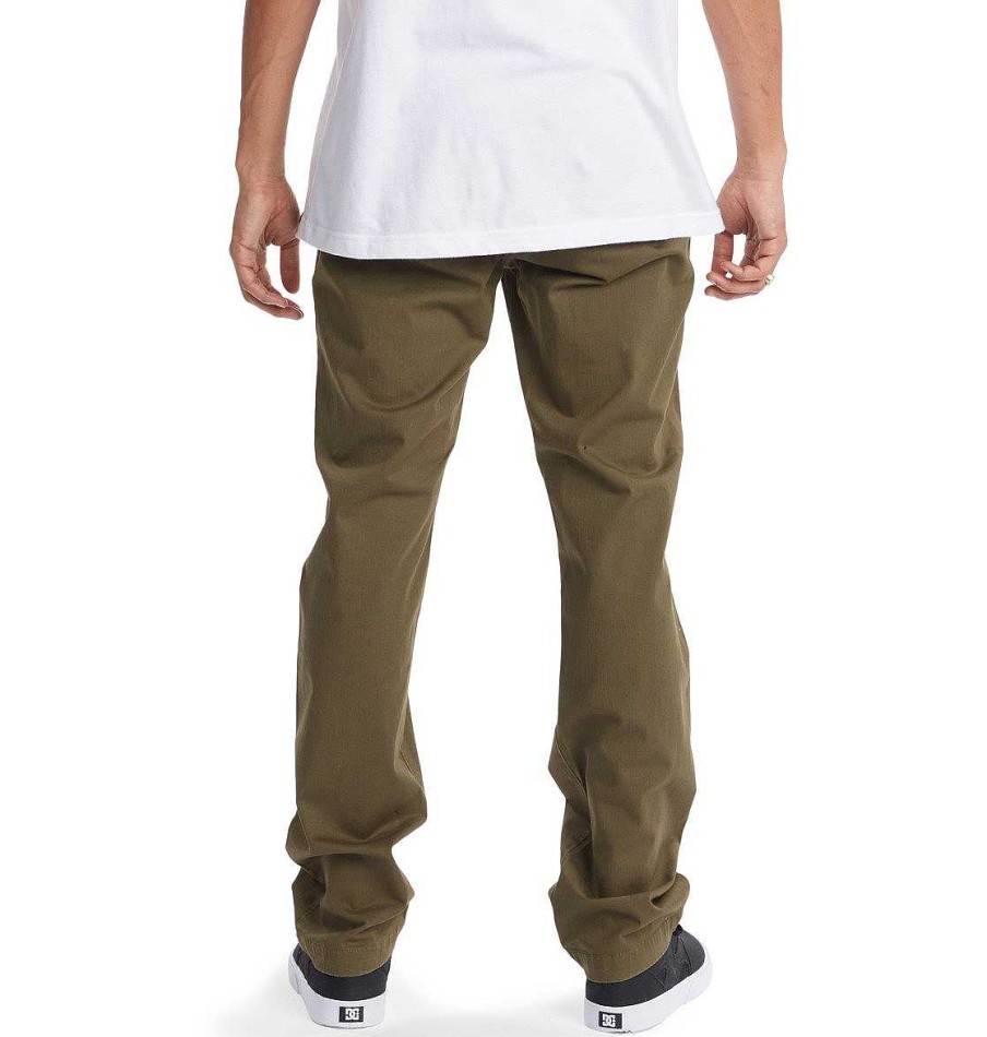 Hommes DC Shoes Pantalons Et Shorts | Pantalon Chino De Travail Pour Hommes Vert Lierre