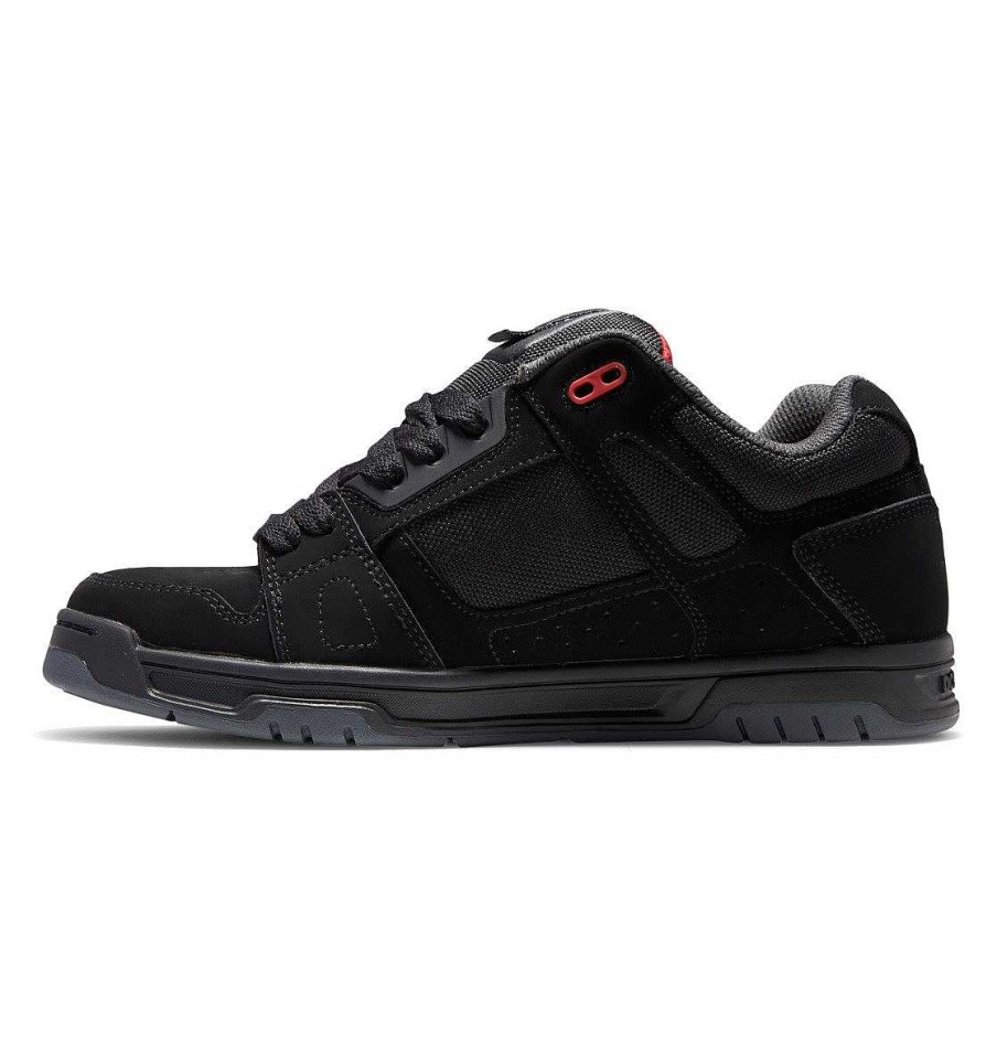 Hommes DC Shoes Essentiel | Chaussures De Cerf Pour Hommes Noir/Gris/Rouge