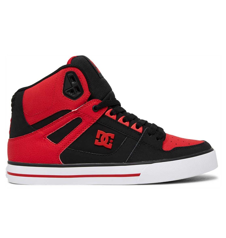 Hommes DC Shoes Essentiel | Chaussures Montantes Pures Pour Hommes Rouge Ardent/Blanc/Noir