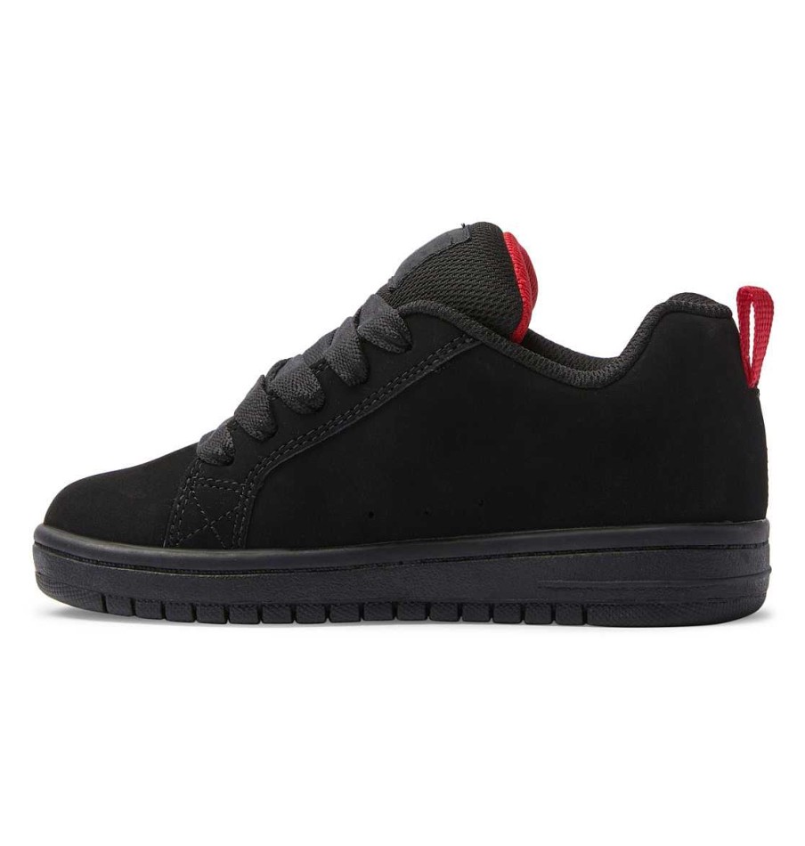 Enfants DC Shoes Baskets | Chaussures Court Graffik Pour Enfants Noir/Noir/Rouge