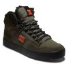 Hommes DC Shoes Bottes D'Hiver | Chaussures D'Hiver Montantes Pures Pour Hommes Olive Poussiereuse/Orange