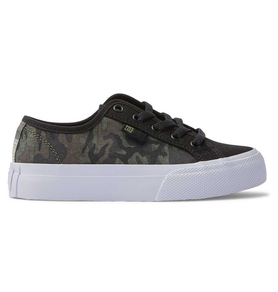 Enfants DC Shoes Baskets | Chaussures Manuelles Pour Enfants Pour Garcons Camouflage Olive