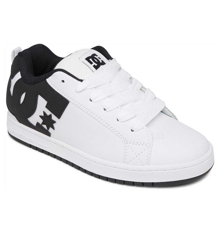 Hommes DC Shoes Essentiel | Chaussures Court Graffik Pour Hommes Blanc/Noir/Noir