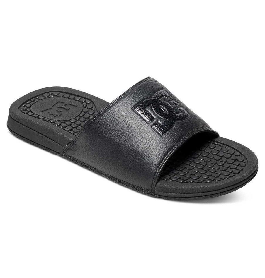 Hommes DC Shoes Diapositives | Claquettes Bolsa Pour Hommes Noir/Noir/Noir