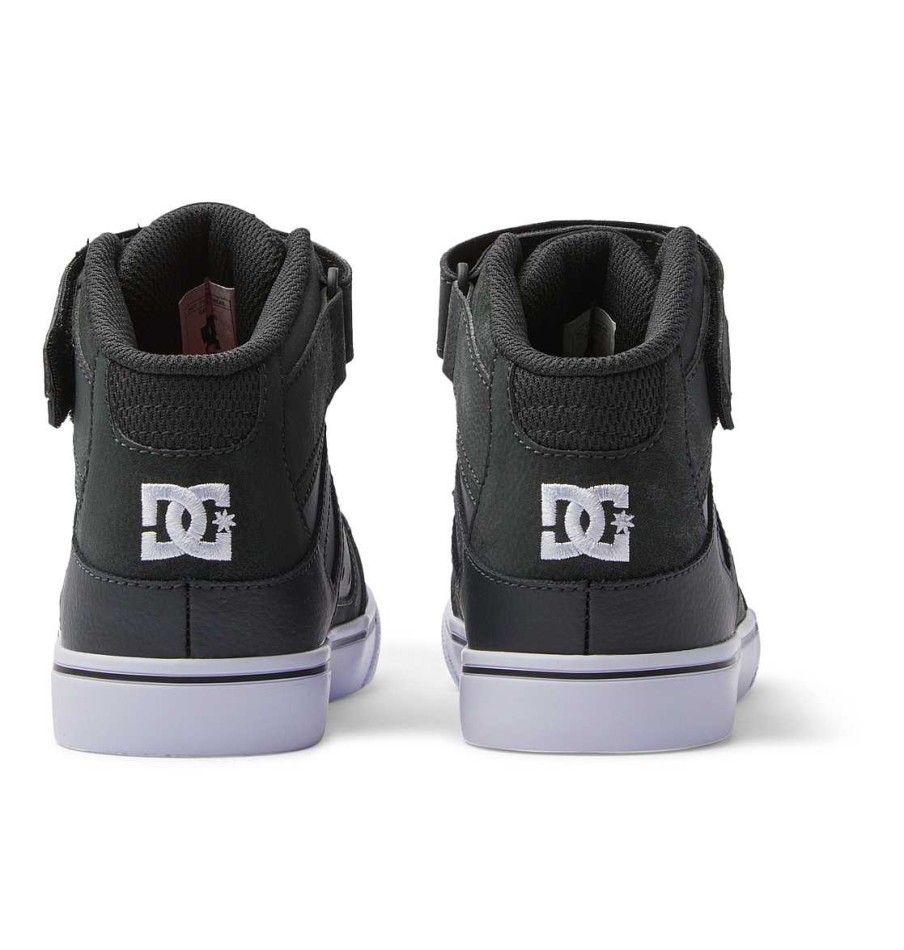 Enfants DC Shoes Baskets | Chaussures Montantes En Dentelle Pure A Haute Elasticite Pour Enfants Anthracite/Noir