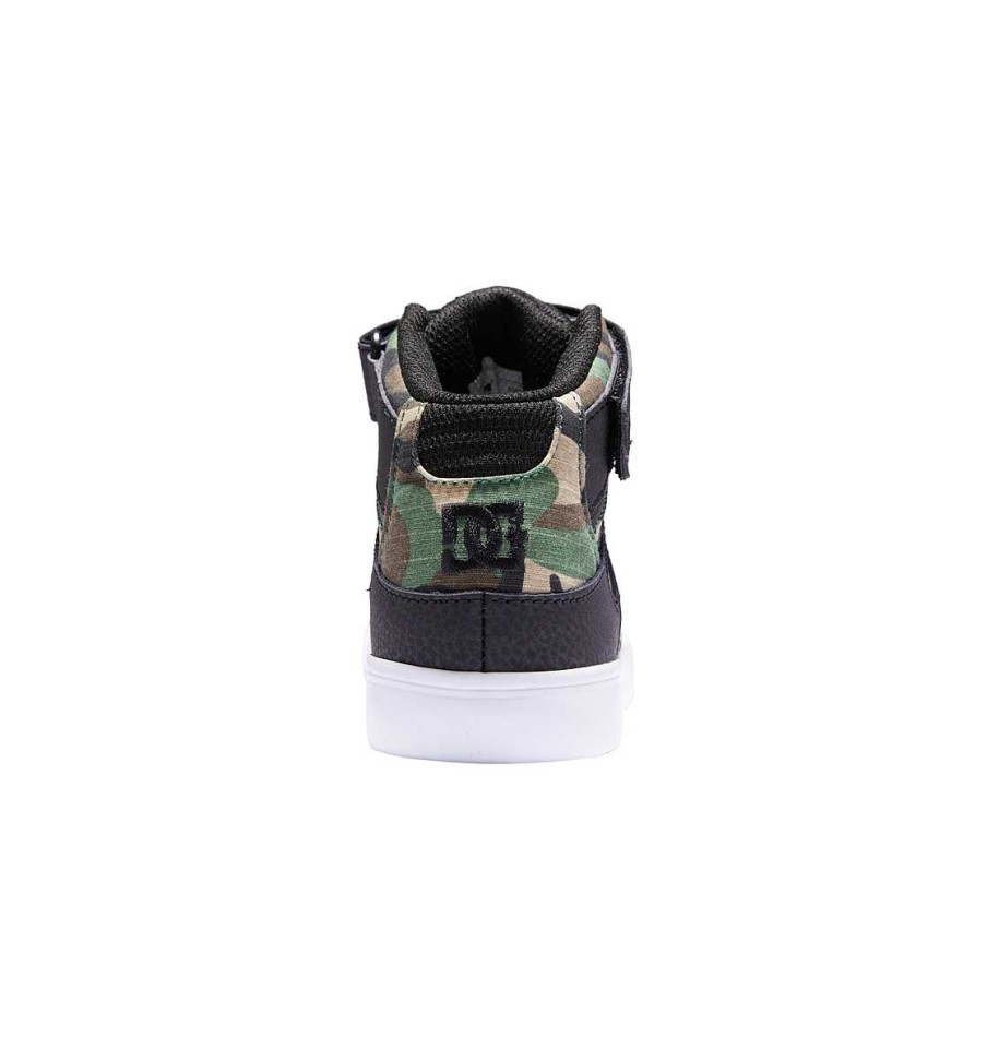 Enfants DC Shoes Baskets | Chaussures Montantes En Dentelle Pure A Haute Elasticite Pour Enfants Camouflage Noir