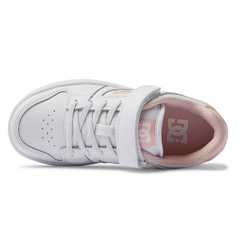 Enfants DC Shoes Baskets | Chaussures Enfant Manteca 4 V Blanc/Rose